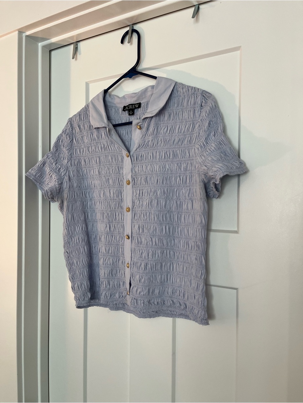 J. Crew Pale Blue Short-Sleeve Button Front Shirt